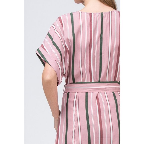 entro Striped Shirtdress, Pink - Picture 6 of 6